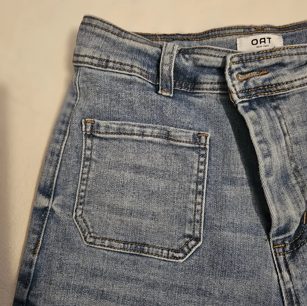OAT NEW YORK Womens Ligth Blue Jeans High Waist - Wide Legs VERY STRETCHY SIZE 8 - Picture 5 of 10